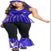 70s Outfits for Women Hippie Costumes Disco Dress Pink Halloween Cosplay Clothes Plus Size Fashion Festival Blue XL view 4