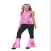 70s Fancy Dress Women Disco Outfit Set Hippy 60s 80s 90s Costume Plus Size Halloween Costumes Clothes Pink Black M view 4