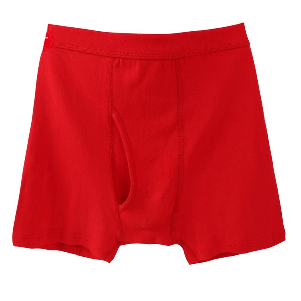 100% Cotton Men's Boxer Briefs Underwear Shorts Soft Loose Panties Men Boxer Briefs Underpants (Color : Red, Size : M/Medium)