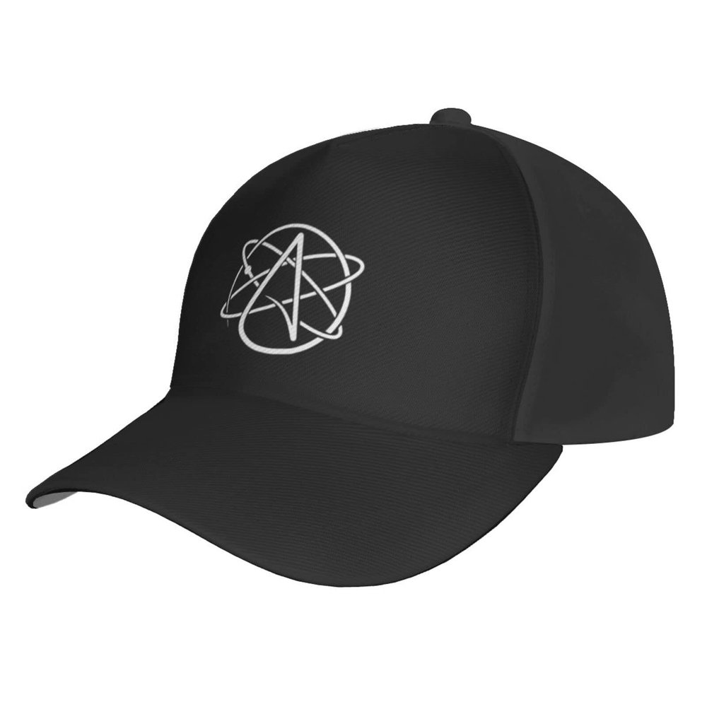 Byoblu Atheist Atom Symbol Trucker Hat for Men Or Women - Baseball Snapback Cap Black