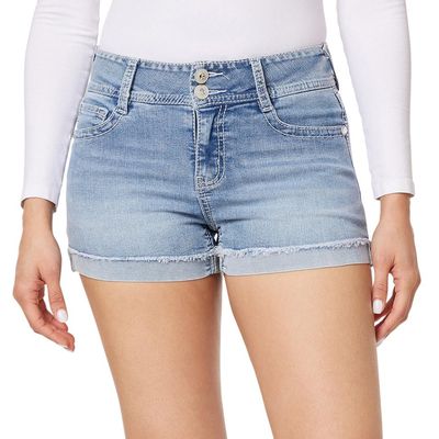 WallFlower Shorts for Women Luscious Curvy Bling Denim 3-Inch Mid-Rise Short- Nash Bling, 17