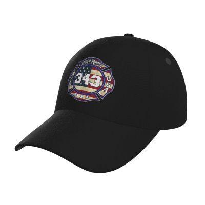 911 343 Fallen Firefighters Remembrance Baseball Cap Men Women - Adjustable Classic Plain Hat Black