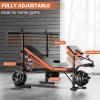 Fostoy Adjustable Weight Bench, Bench Press with Squat Rack, Olympic Weight Bench for Home Gym, Workout Bench with Preacher Curl Pad and Leg Develope for Full-Body Strength Training view 3