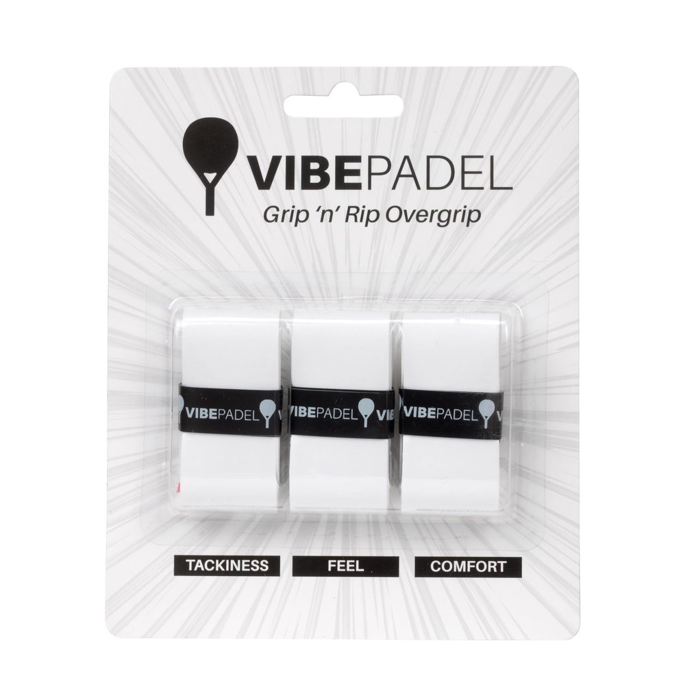 VIBEPADEL | Padel Grip for Tacky Feel | Grip 'n' Rip Padel Overgrip | Padel Racket Grip Tape | Padel, Pickleball, Squash and Badminton Racket Grip Tape | Padel Accessories and Padel Gifts | 3 Pack