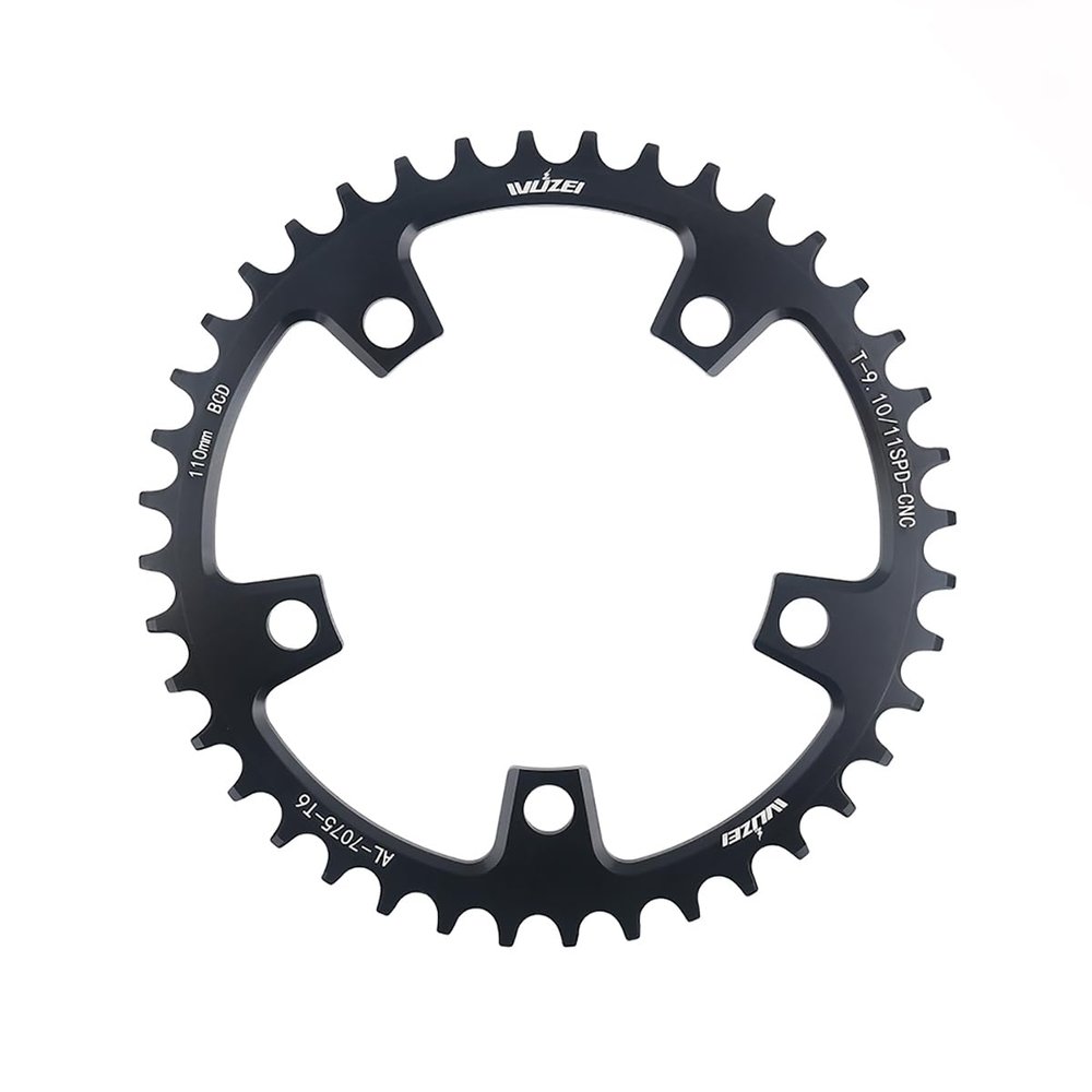 KTKEET 110/130 BCD Chainring 36/38/40/42/44/46/48/50/52/54/56/58/60T 5 Screws Round Narrow Wide Bicycle Chainring for 9/10/11 Speed Road Bike Folding Bicycle (110BCD 36T)