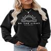 ESIKAH Be The Light Shirt Matthew 5:14 Sweatshirt Women Christian Shirt Bible Faith Quote Gifts Crewneck Pullover Tops Black view 1