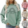 ESIKAH Be The Light Shirt Matthew 5:14 Sweatshirt Women Christian Shirt Bible Faith Quote Gifts Crewneck Pullover Tops Black view 2