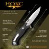 HOKC Gecko | 340-100406 | Pocket Knife, EDC Knife by Official Dealer - Liner Lock, G10 Handle, Comfortable Pocket Clip, Ball Bearing, Finger Flipper, Adjustable Thumb Stud, Long and Durable D2 Stainless Tool Steel, Satin Finished - Ideal for Camping  view 3