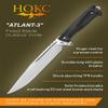 Atlant-3 | 606-101821 | Hunting & Tactical Knife by HOKC - D2 Stainless Steel Blade, TPR Handle, Glass Breaker, Designed by Russian Master Aleksander Biryukov view 2