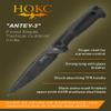 HOKC Antey-3 | 605-589821 | Tactical Hunting Knife, TPR Handle, AUS8 Stainless Steel, Black Stone Wash Finish - Ideal for Camping & Hunting view 2