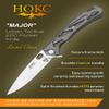 HOKC Major | 328-159506 | Pocket Knife, EDC Knife by Official Dealer - Designed by Russian Master Aleksander Biryukov - Limited Edition, Frame Lock, Titanium Handle, Ceramic Ball Bearing, Finger Flipper, Long and Durable M390 Powder Steel, Satin Fini view 2