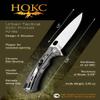 HOKC Major | 328-159506 | Pocket Knife, EDC Knife by Official Dealer - Designed by Russian Master Aleksander Biryukov - Limited Edition, Frame Lock, Titanium Handle, Ceramic Ball Bearing, Finger Flipper, Long and Durable M390 Powder Steel, Satin Fini view 3