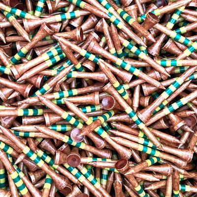 (2.75") Premium Bamboo Golf Tees Dark Stain w/Colored Stripes