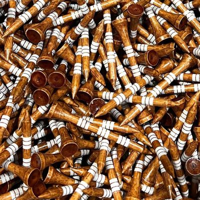 (2.75") Premium Bamboo Golf Tees Dark Stain w/Colored Stripes