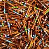 (2.75") Premium Bamboo Golf Tees Dark Stain w/Colored Stripes view 1