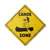 Canoe Vintage Crossing Sign Zone Xing | Indoor/Outdoor Plastic | 17" Tall Rustic Row Boat Oar Canoeing Indian dug Out Trail view 1