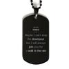 To My Fiance Bracelet Gifts, Black Dog Tag for Fiance Gifts, Sentimental Gifts Fiance Birthday, Christmas Day To My Fiance Maybe I can't stop the downpour, but I will always join you for a walk i view 1