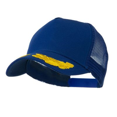 5 Panel Mesh Back Gold Oak Leaves Patch Cap - Royal OSFM