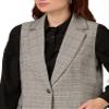Adrianna Papell Women's Sleeveless Duster Vest Jacket, Black/Grey Glenn Plaid, L view 2
