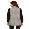 Adrianna Papell Women's Sleeveless Duster Vest Jacket, Black/Grey Glenn Plaid, L view 4