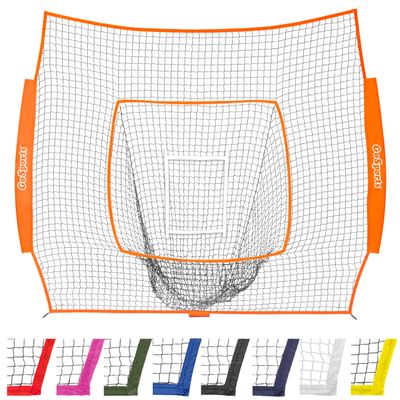 GoSports Team Tone Replacement 7 ft x 7 ft Baseball/Softball Net - Compatible with GoSports Brand 7 ft x 7 ft Baseball Net - Frame Not Included - Orange