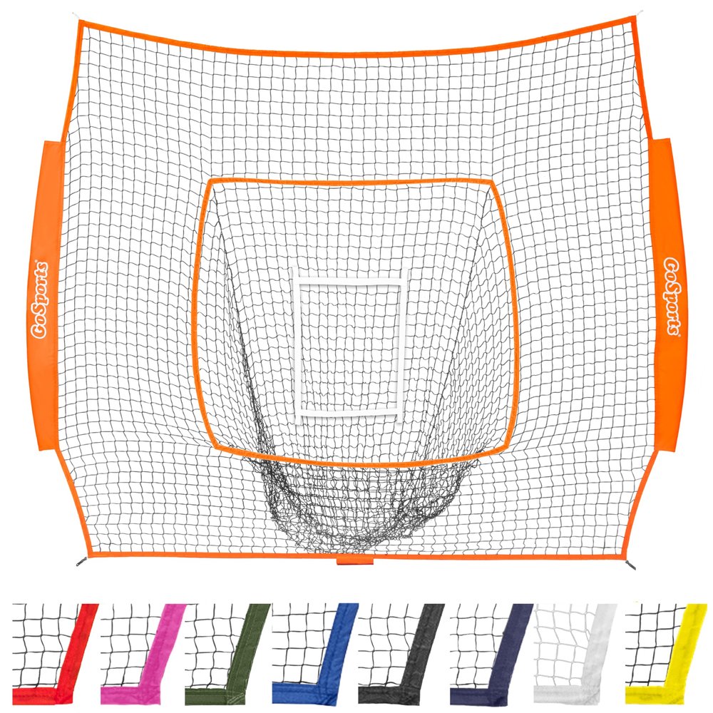 GoSports Team Tone Replacement 7 ft x 7 ft Baseball/Softball Net - Compatible with GoSports Brand 7 ft x 7 ft Baseball Net - Frame Not Included - Orange