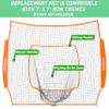 GoSports Team Tone Replacement 7 ft x 7 ft Baseball/Softball Net - Compatible with GoSports Brand 7 ft x 7 ft Baseball Net - Frame Not Included - Orange view 2