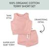 HonestBaby Playwear Outfit Sets Tops and Bottoms 100% Organic Cotton for Baby and Toddler Boys, Unisex, Pink, 12 Months view 3