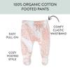 HonestBaby 3-Pack Footed Pants Roomy Fit Pull on Bottoms 100% Organic Cotton for Infant Baby Boys, Girls, Unisex, Pink Pineapple, 6M view 4