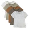 HonestBaby Multipack Short Sleeve T-Shirt Tee 100% Organic Cotton Infant Baby, Toddler, Little Kids Boys, Girls, Unisex, Earth Tones, 6-9 Months view 1