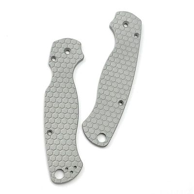 1 Pair Scales Handle Fits for Spyderco C81 Paramilitary 2, CNC Aluminum Handle Patch (Size : Sandblasting)