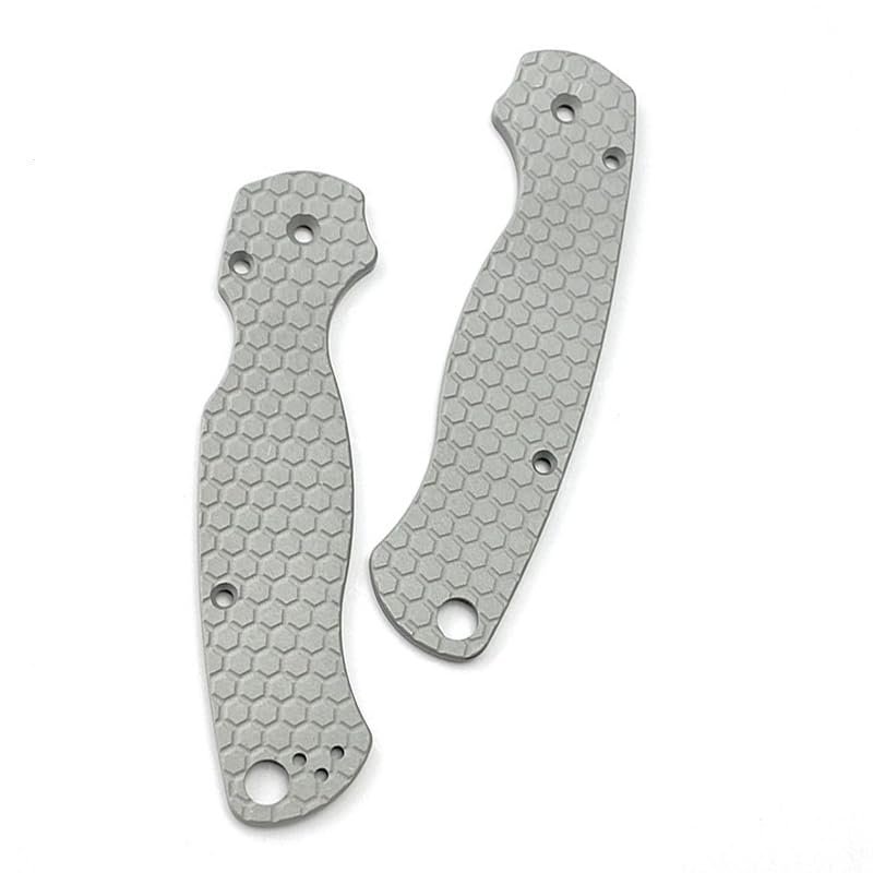 1 Pair Scales Handle Fits for Spyderco C81 Paramilitary 2, CNC Aluminum Handle Patch (Size : Sandblasting)