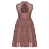 iiniim Women's Sleeveless Shiny Rhinestone Contemporary Dance Costume Sheer Mesh Lyrical Dance Dress Reddish Brown XX-Large view 4