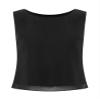 Sywiyi Women's Tank Tops Chiffon Double-Layers Loose Cami Shirt Vest Tops Summer Casual Sleeveless Blouses Black Small view 1