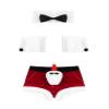 Agoky Men's Sexy Christmas Santa Claus Costume Tuxedo Bow Tie with Boxer Briefs Holiday Outfits B Red 3X-Large view 1