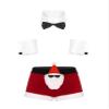 Agoky Men's Sexy Christmas Santa Claus Costume Tuxedo Bow Tie with Boxer Briefs Holiday Outfits B Red 3X-Large view 3