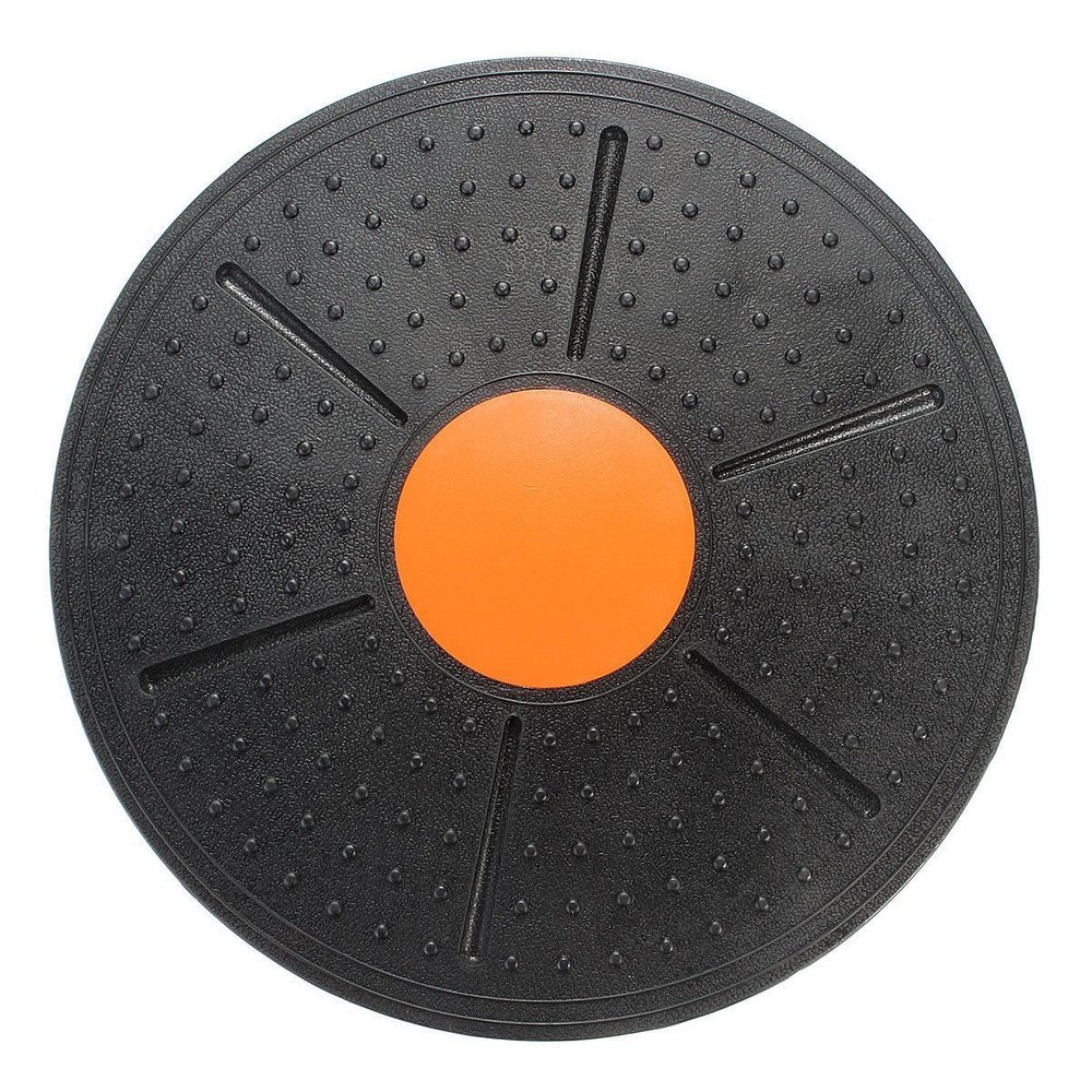 Round Wobble Balance Board Stability Disc Yoga Ankle Knee Rehab Exercise Gym Fitness and Training Board 14 inch Diameter (Color : Random)
