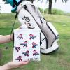 Aliennana Golf Valuables Pouch, Leather Tee Pouch with Drawstring Closure Balls Tees Handbag Portable Golf Ball Accessories for Men Women(USA Birdie) view 2
