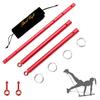 Adjustable 3 in 1 Spreader Bar Set Adjustable Straps Sports Aid Training Fitness Kit Workout Bar,Home Yoga Gym Kit with Fur Flocking Storage Bag (Red) view 2