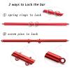 Adjustable 3 in 1 Spreader Bar Set Adjustable Straps Sports Aid Training Fitness Kit Workout Bar,Home Yoga Gym Kit with Fur Flocking Storage Bag (Red) view 3