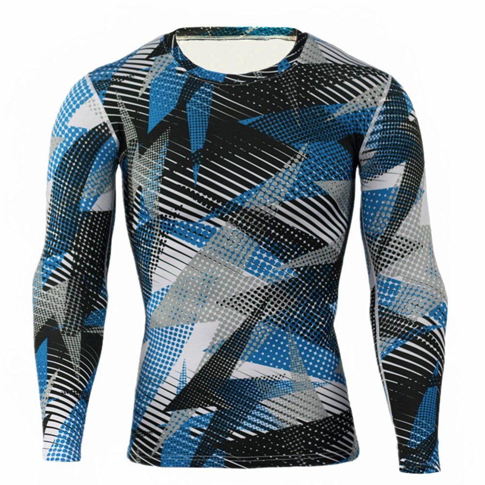 Men Long Sleeve Camo T-Shirt Athletic Compression Hunting Shirt Workout Running Quick Dry Base Layer Active Sports Undershirt