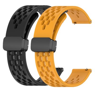 Huwokxix 20mm Watch Strap compatible with Garmin vivomove 3/Forerunner 245/645,Adjustable Silicone Sports Wristband Replacement Band
