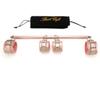 Pink Adjustable 3 in 1 Spreader Bar Set with 4pcs Pink Adjustable Straps Sports Aid Training Fitness Kit Workout Bar,Home Yoga Gym Kit with Flocking Storage Bag view 1