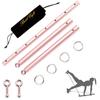 Pink Adjustable 3 in 1 Spreader Bar Set with 4pcs Pink Adjustable Straps Sports Aid Training Fitness Kit Workout Bar,Home Yoga Gym Kit with Flocking Storage Bag view 3