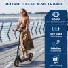 DXH Electric Scooter for Adults, Folding E Scooter with 500W Motor 19 Mph Top Speed, Max 21 Miles Long Range, 10'' Solid Tires Commuting Scooters, Dual Braking System and App Control view 4