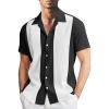 Mens Shirts Casual Stylish Fall Spring Summr Short Sleeve Cuban Guayabera Vintage Bowling Shirt Fashion Button Up Hippie Collared Shirts Camisas Con Botones para Hombre White view 1