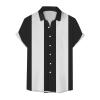 Mens Shirts Casual Stylish Fall Spring Summr Short Sleeve Cuban Guayabera Vintage Bowling Shirt Fashion Button Up Hippie Collared Shirts Camisas Con Botones para Hombre White view 2