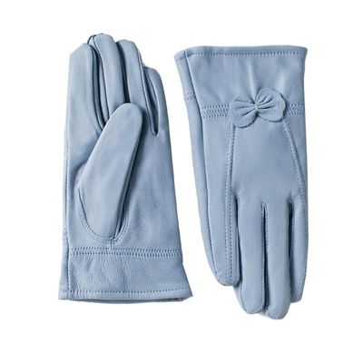LeJulyeekay Womens Real Lambskin Leather Gloves Warm Fleece Lined Driving Gloves Winter Gloves (0-sky blue)