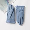 LeJulyeekay Womens Real Lambskin Leather Gloves Warm Fleece Lined Driving Gloves Winter Gloves (0-sky blue) view 2
