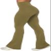 Sunzel Flare Leggings, Crossover Yoga Pants with Tummy Control, High-Waisted and Wide Leg, 32" Inseam, Martini Olive Medium view 1